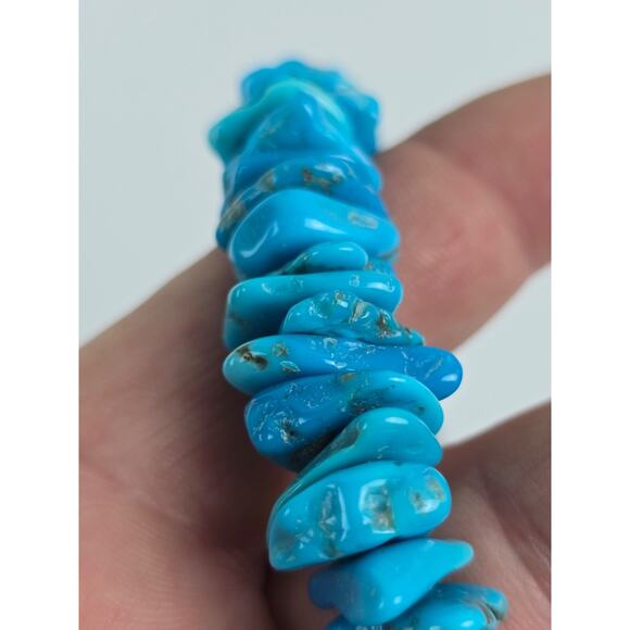 Large Carolyn Pollack Chip Turquoise Graduated Necklace 18" - 21" heavy piece - Picture 12 of 15